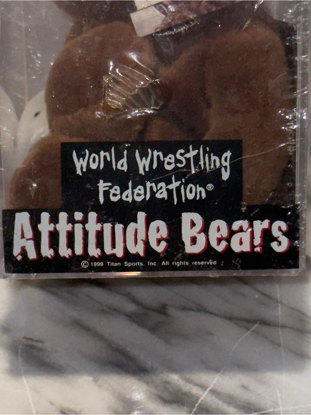 1999 WWF Attitude Bear Mankind Mick Foley Beanie Baby WWE Limited Edition